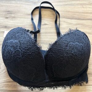 DOBREVA‎ SUNDAY ROSY Lace Wireless Push Up Bra Black 32 DD NWT Padded Romantic